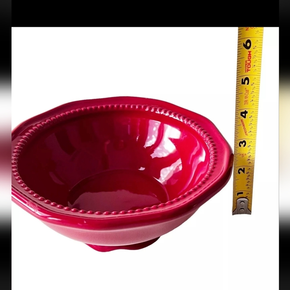 Princess House Pavillion Berry Red 7” Soup Cereal Bowl 2 Available - Picture 5 of 7